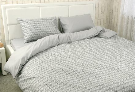 Set de lenjerie de pat din microfibra Runo Gray Braid