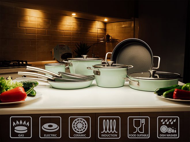 Set de vase Delimano compatibil cu toate tipurile de plite si cuptor